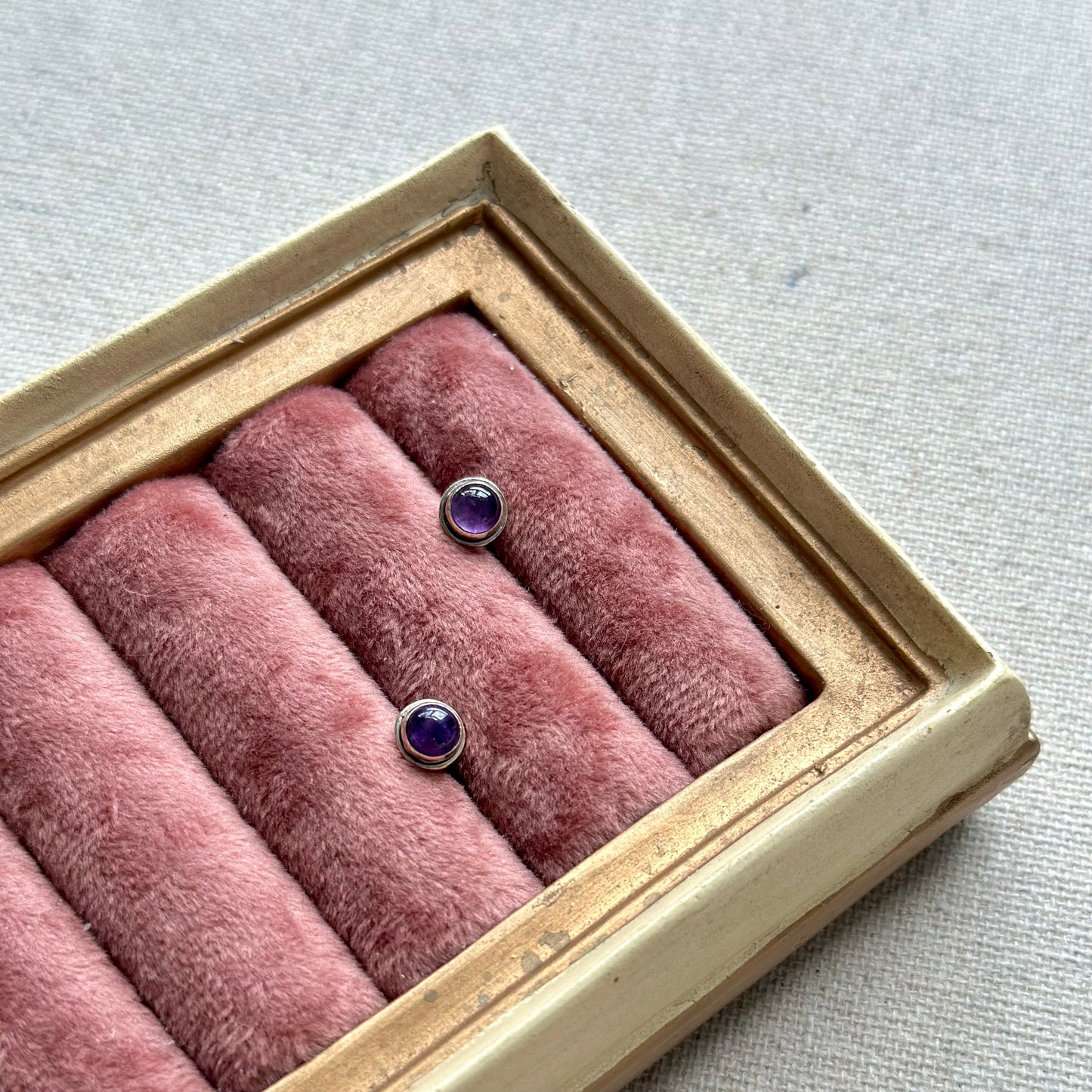 Amethyst Sterling Silver Ear Stud