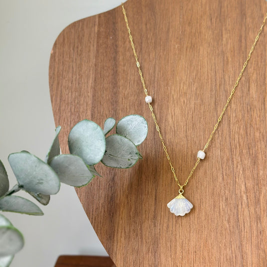 Moonstone Shell 14k Gold-filled Necklace