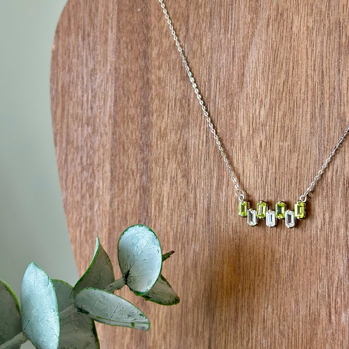 Topaz And Peridot Sterling Silver Necklace