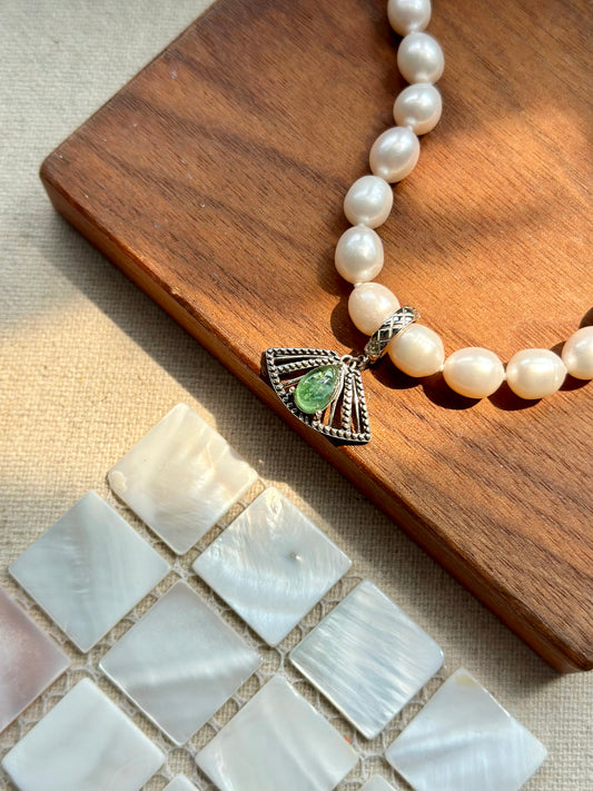 Freshwater Pearl Beaded And Tourmaline Two-way Necklace