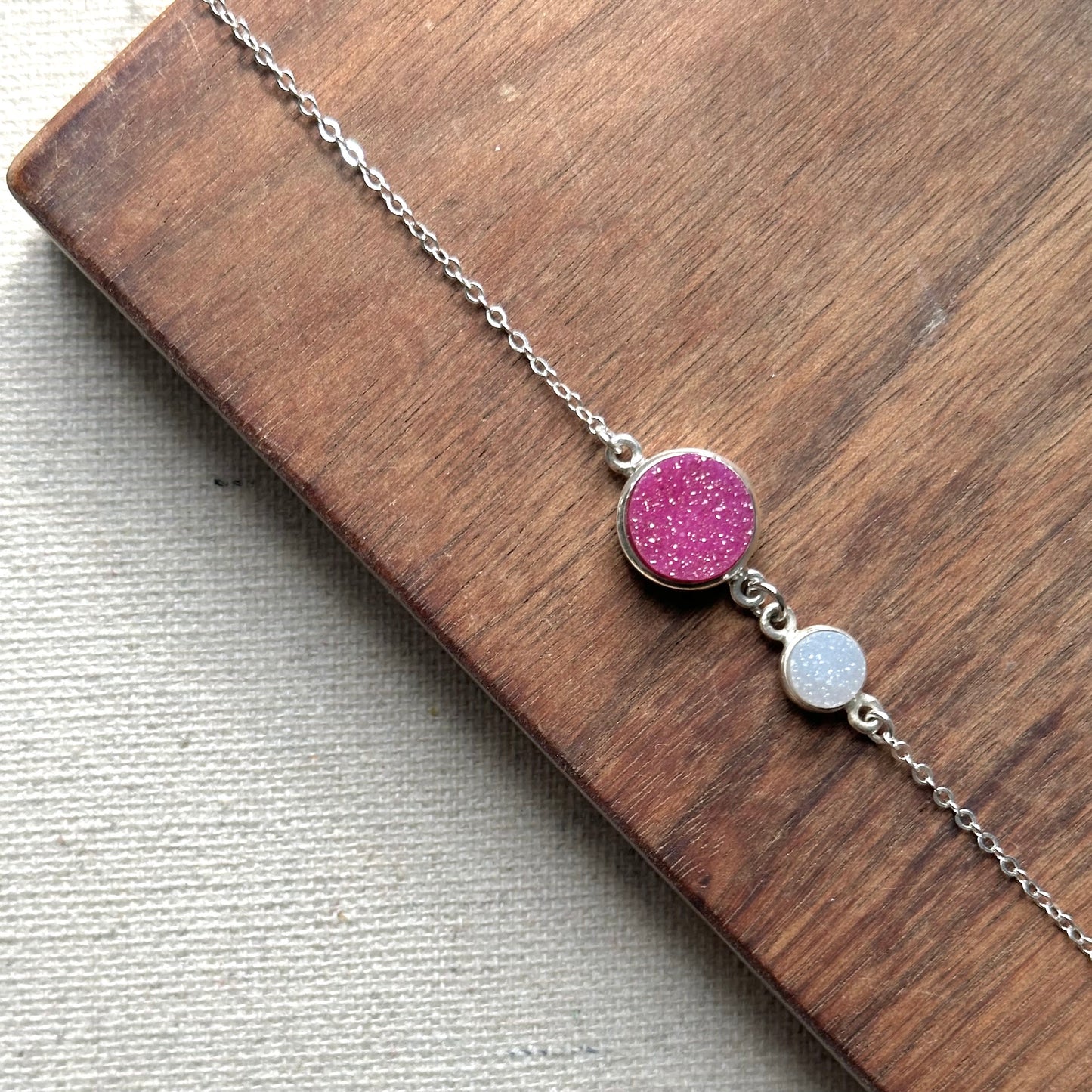 Druzy Mixed Sterling Silver Bracelet