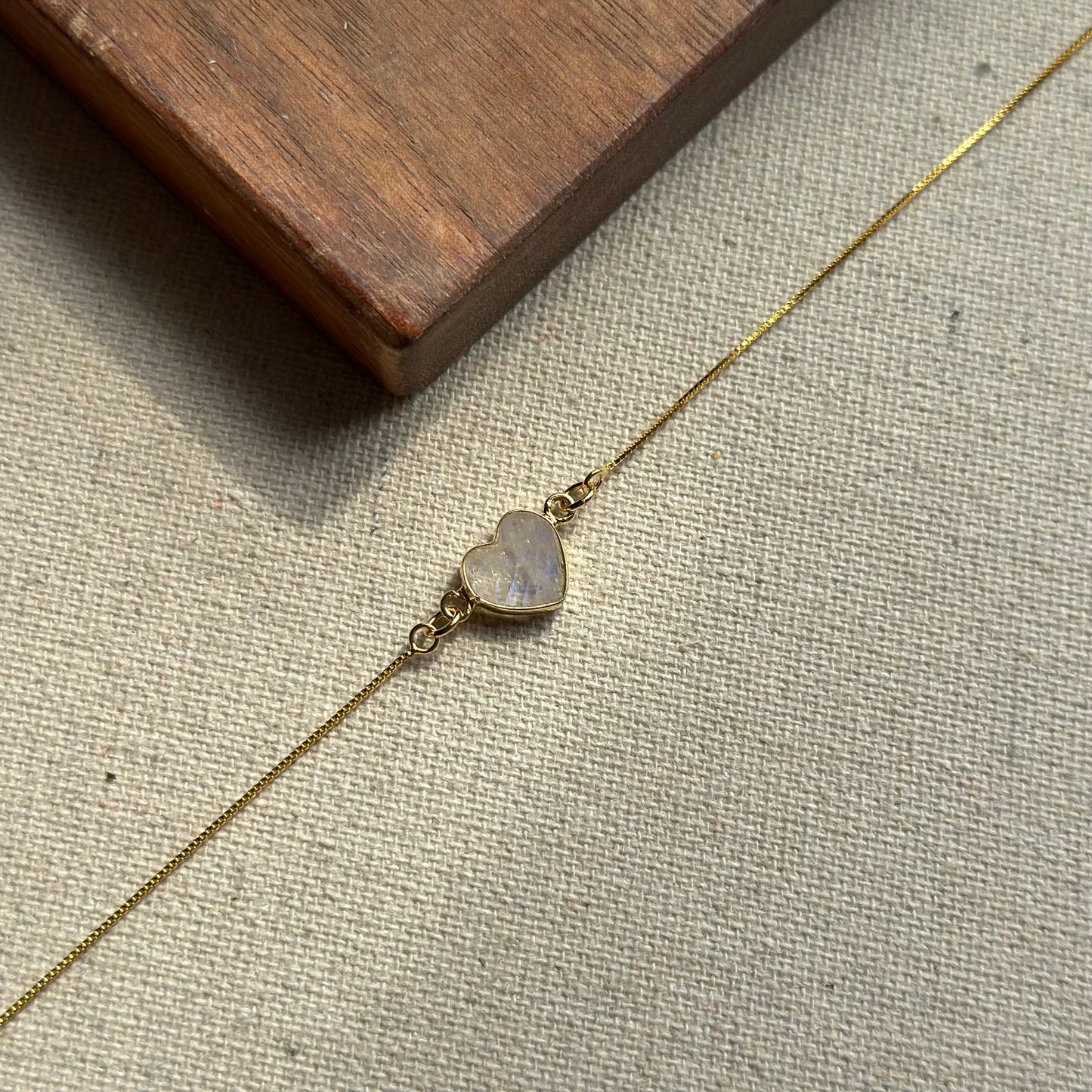 Moonstone Heart Gold-plated Sterling Necklace