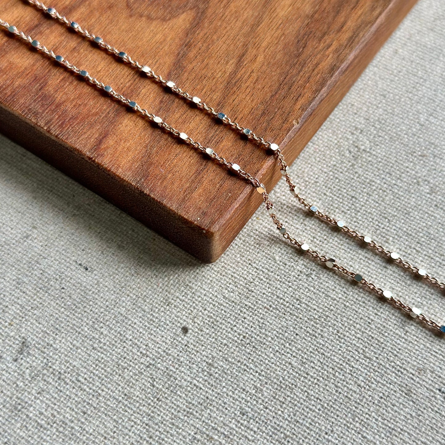 Rose Gold-plated Dotty Mixed Chain Italian Sterling Silver Choker Necklace