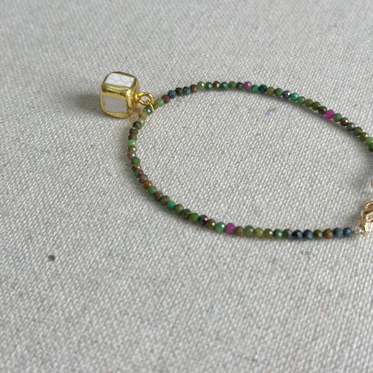 Ruby Zoisite Beaded And Howlite Bracelet