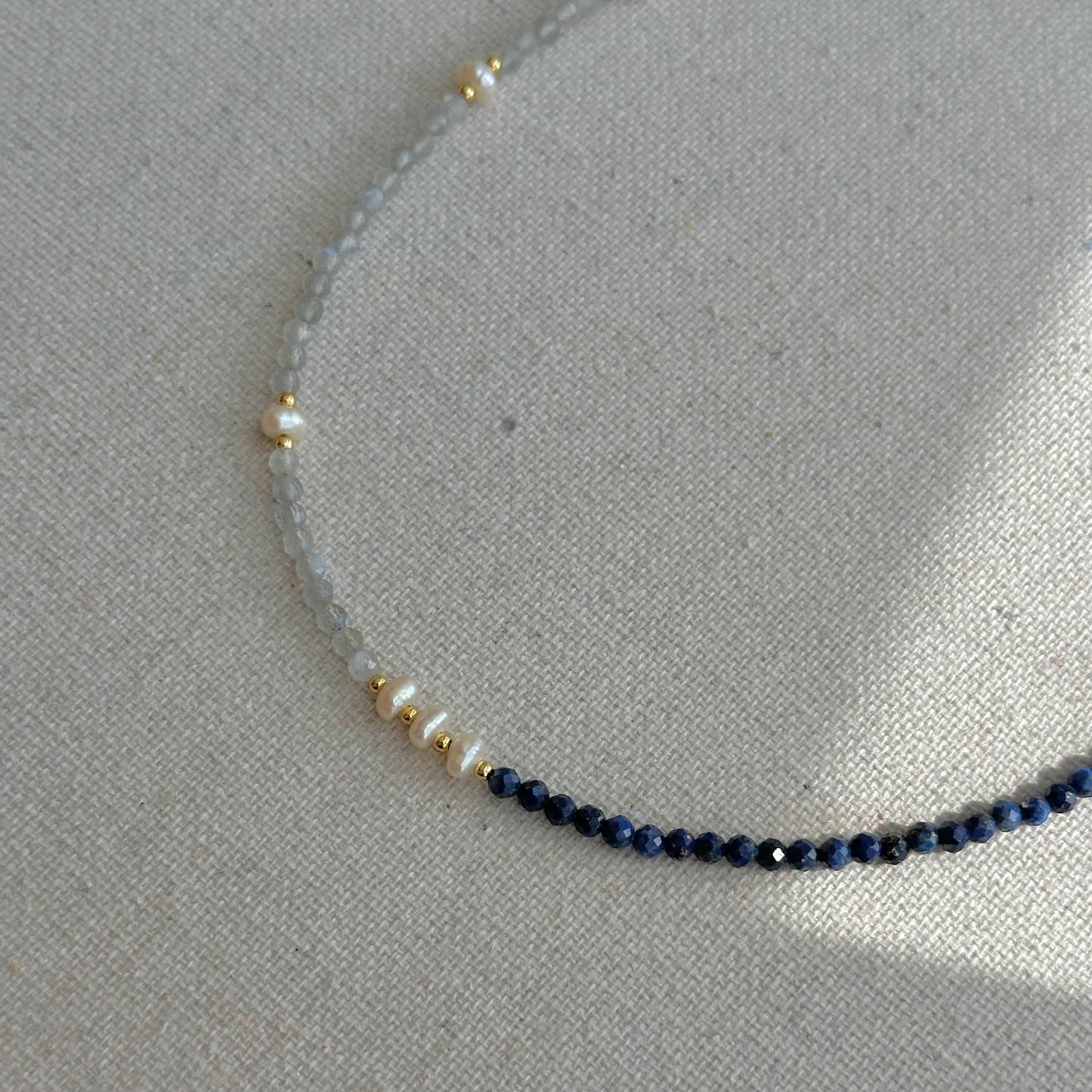 Lapis And Labradorite Beaded Necklace