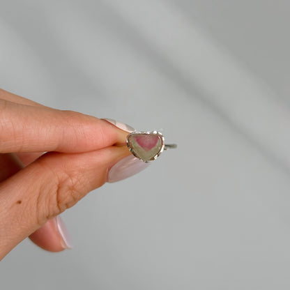 Watermelon Tourmaline Sterling Silver Ring