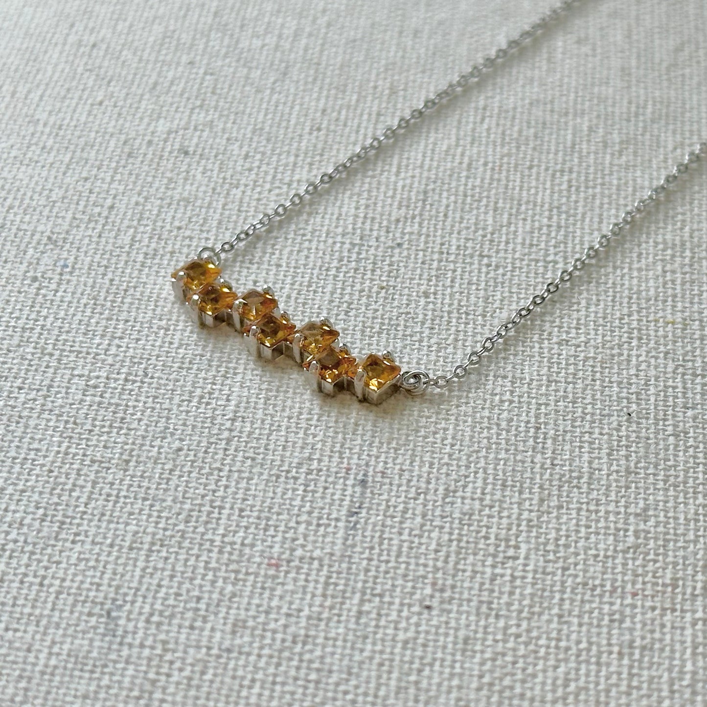 Citrine November Birthstone Sterling Silver Necklace