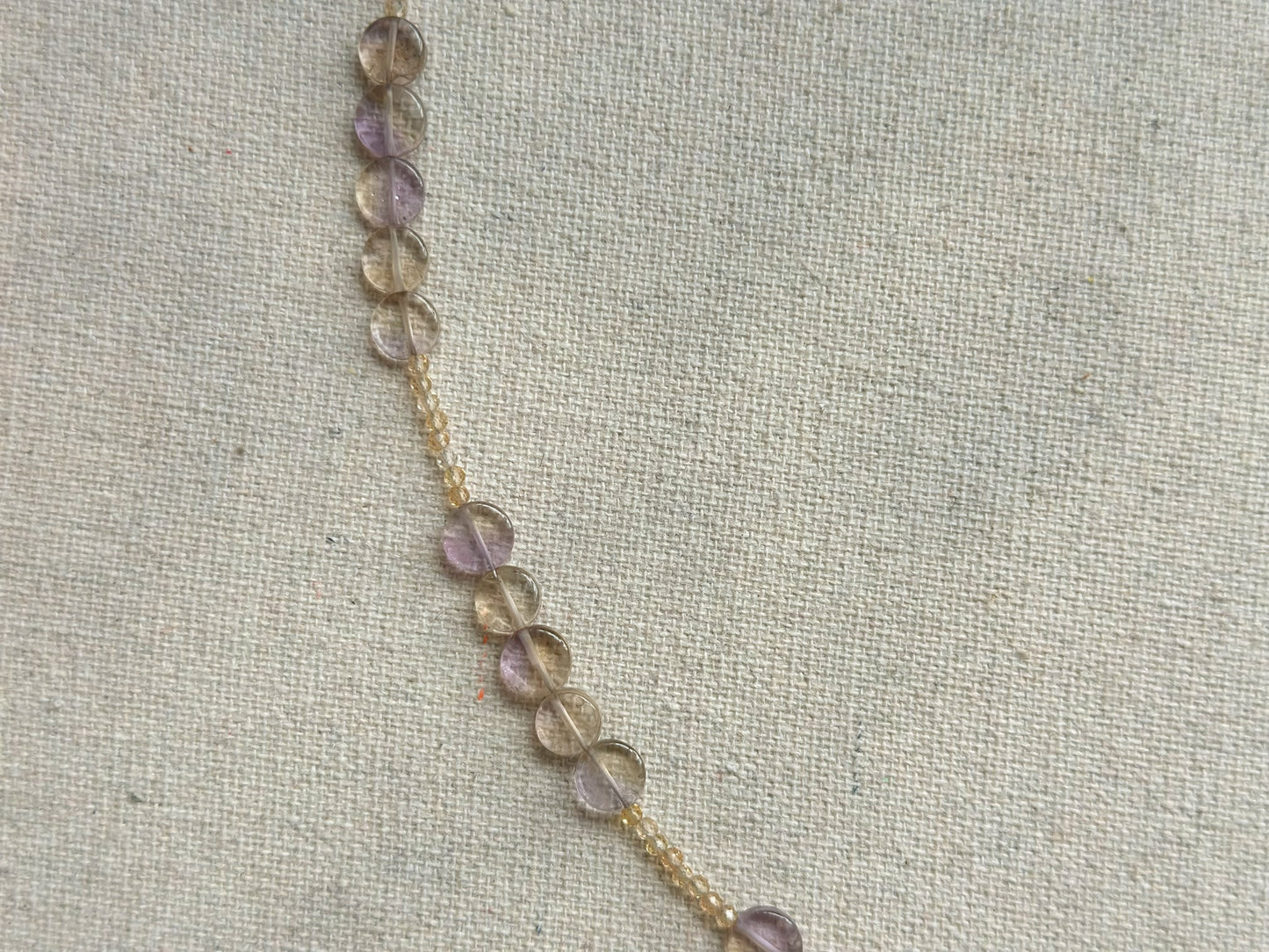 Ametrine And Citrine Raw Stone Hoop Toggle Necklace