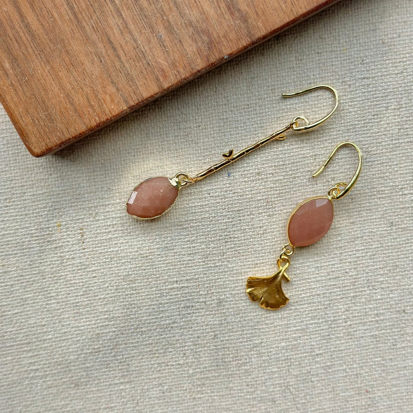 Sunstone Floral Gold-plated Earring