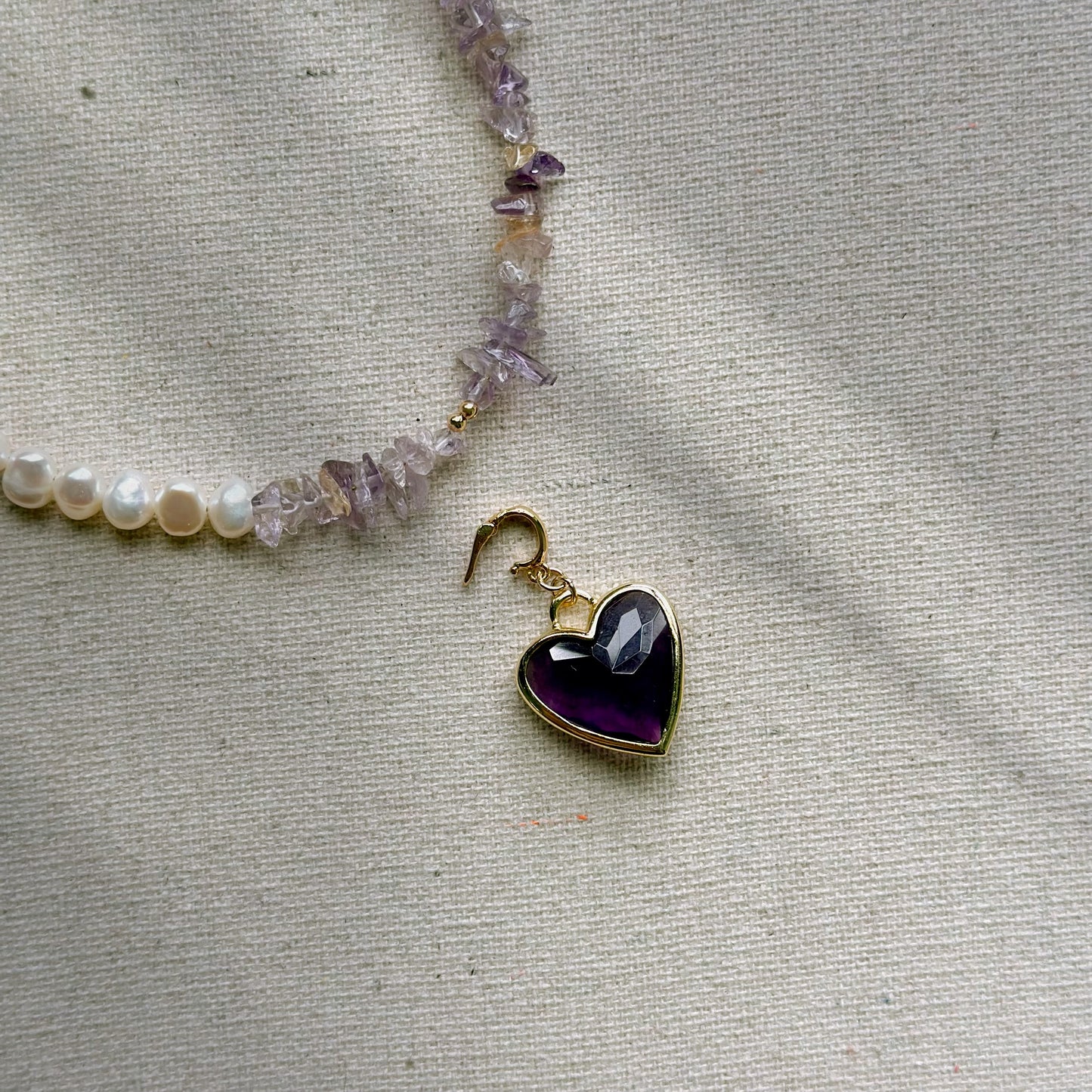 Two-way Amethyst And Ameterine Mixed Freshwater Pearl Beaded Necklace