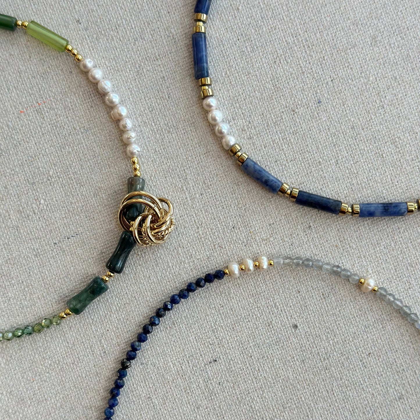 Lapis And Labradorite Beaded Necklace