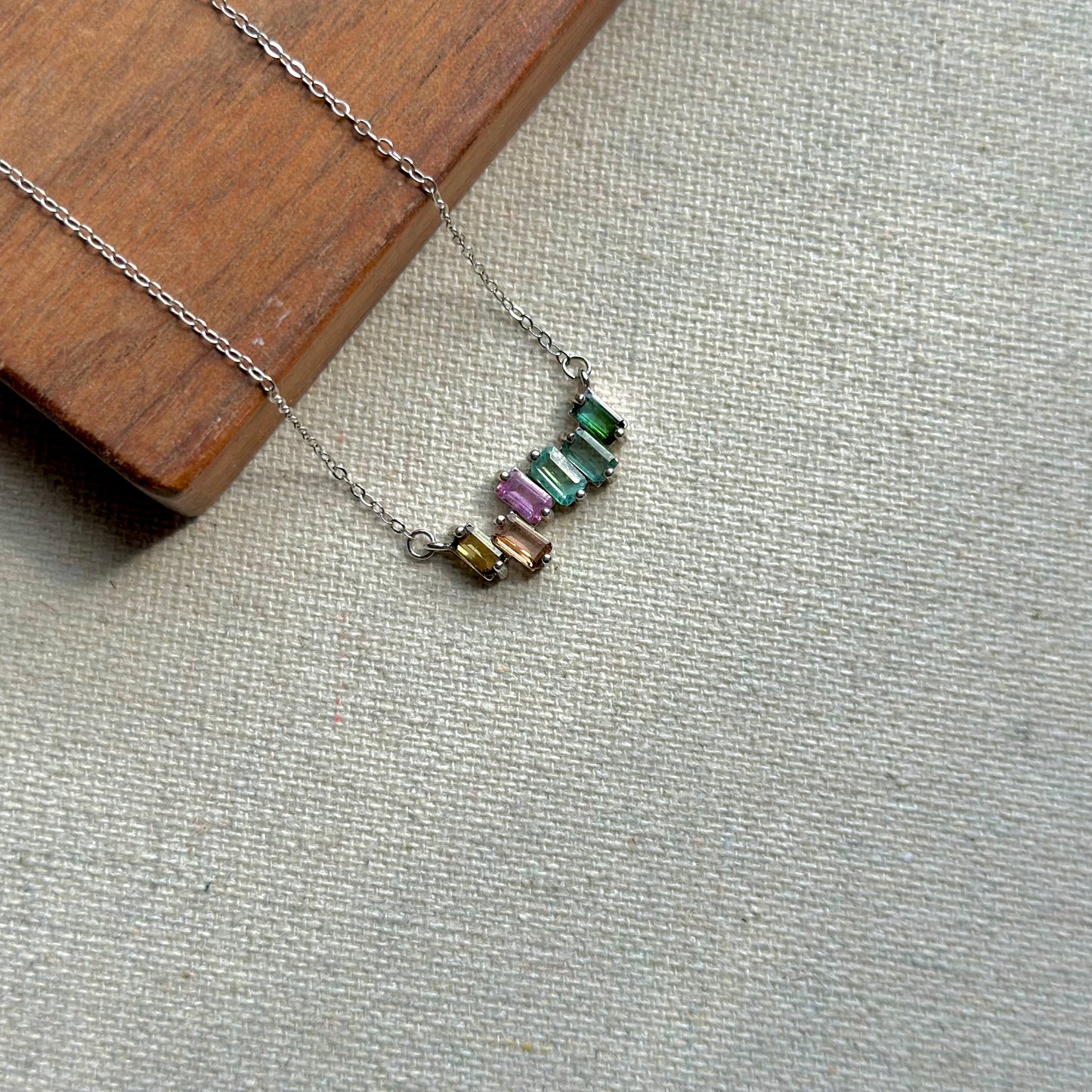 Mixed Tourmaline Sterling Silver Necklace