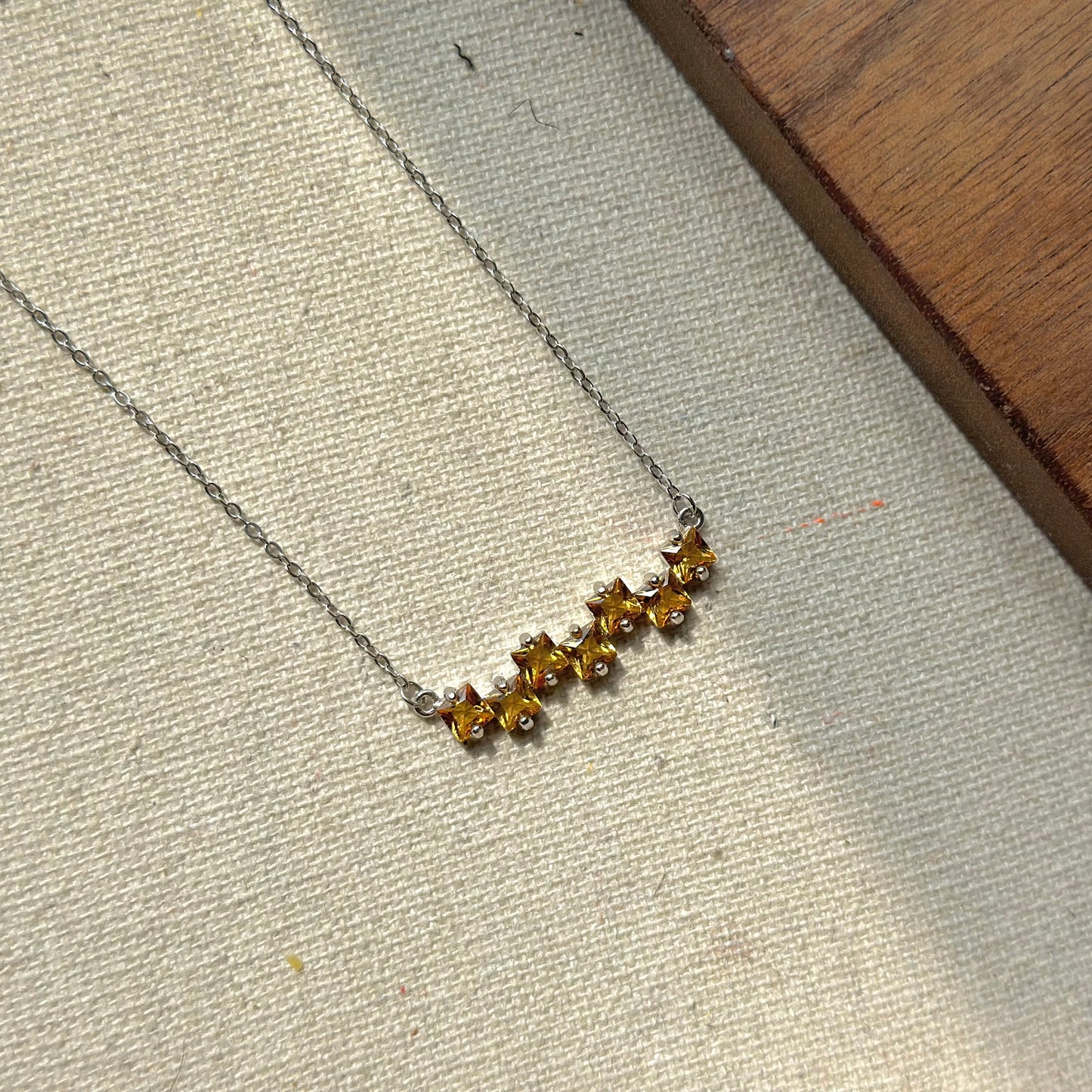 Citrine November Birthstone Sterling Silver Necklace