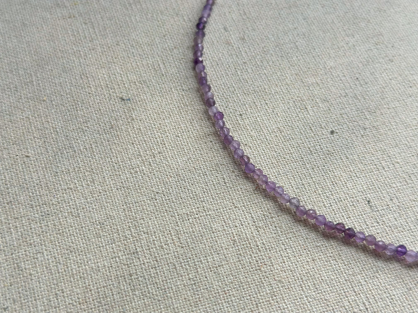 Amethyst And Clear Quartz Beaded Necklace