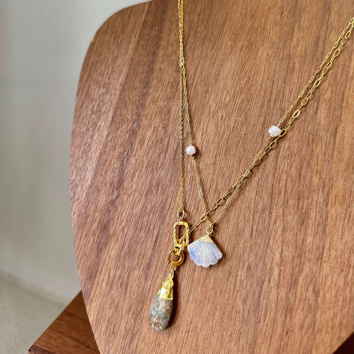 Moonstone Shell 14k Gold-filled Necklace