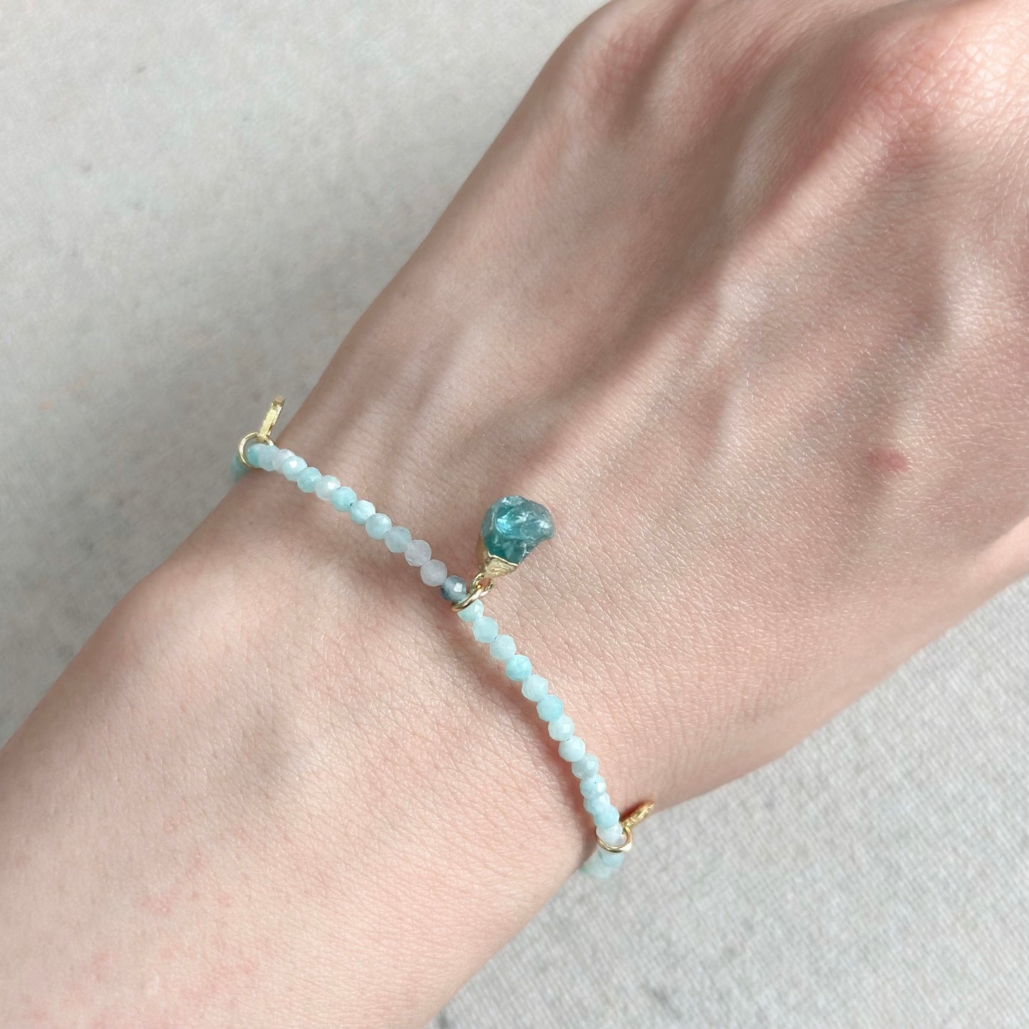 Amazonite Beaded And Apatite Bracelet