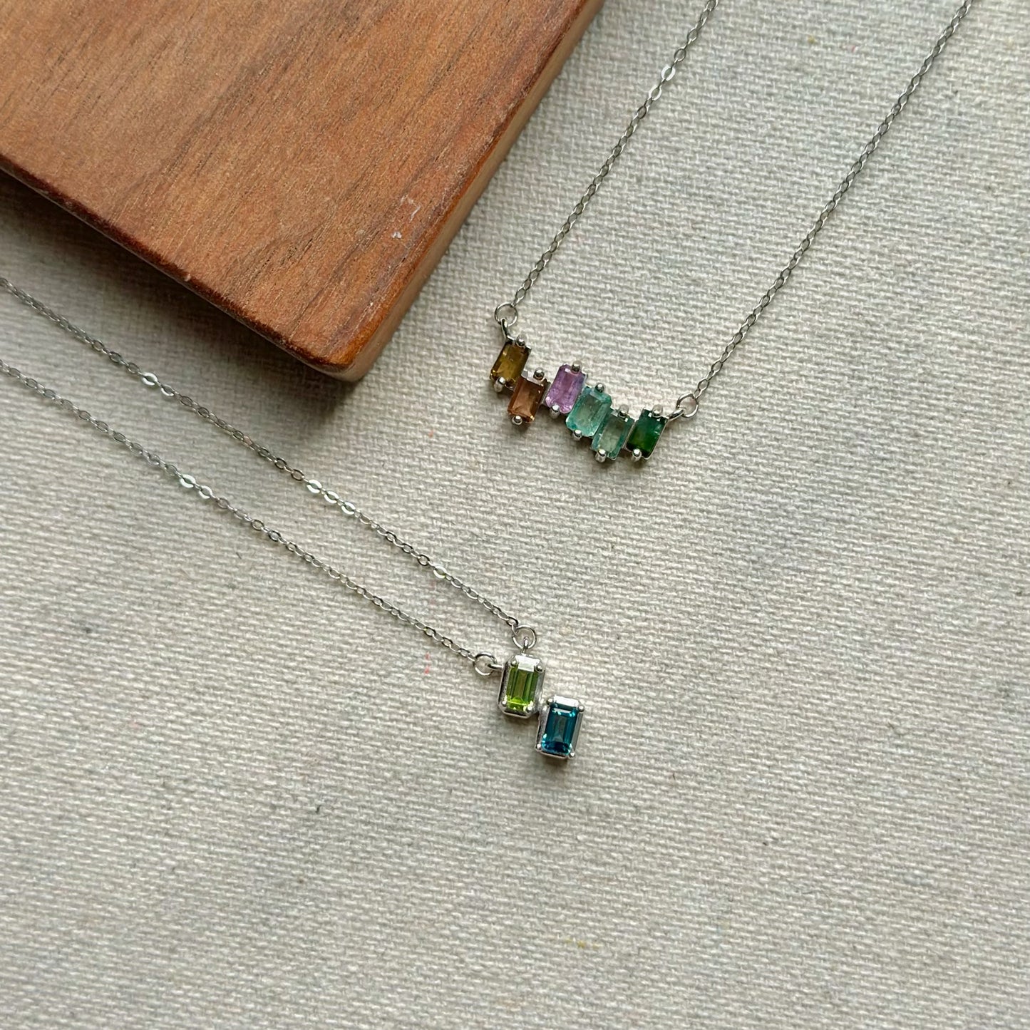 Mixed Tourmaline Sterling Silver Necklace