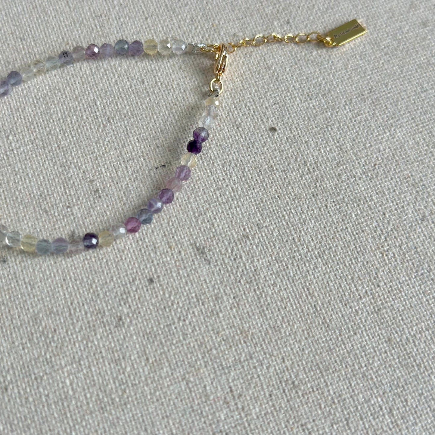 Fluorite Beaded And Amethyst Bracelet