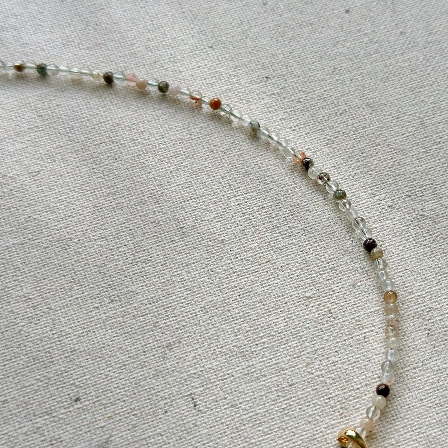 Two-way Phantom Quartz Pendant And Phantom Beaded Necklace