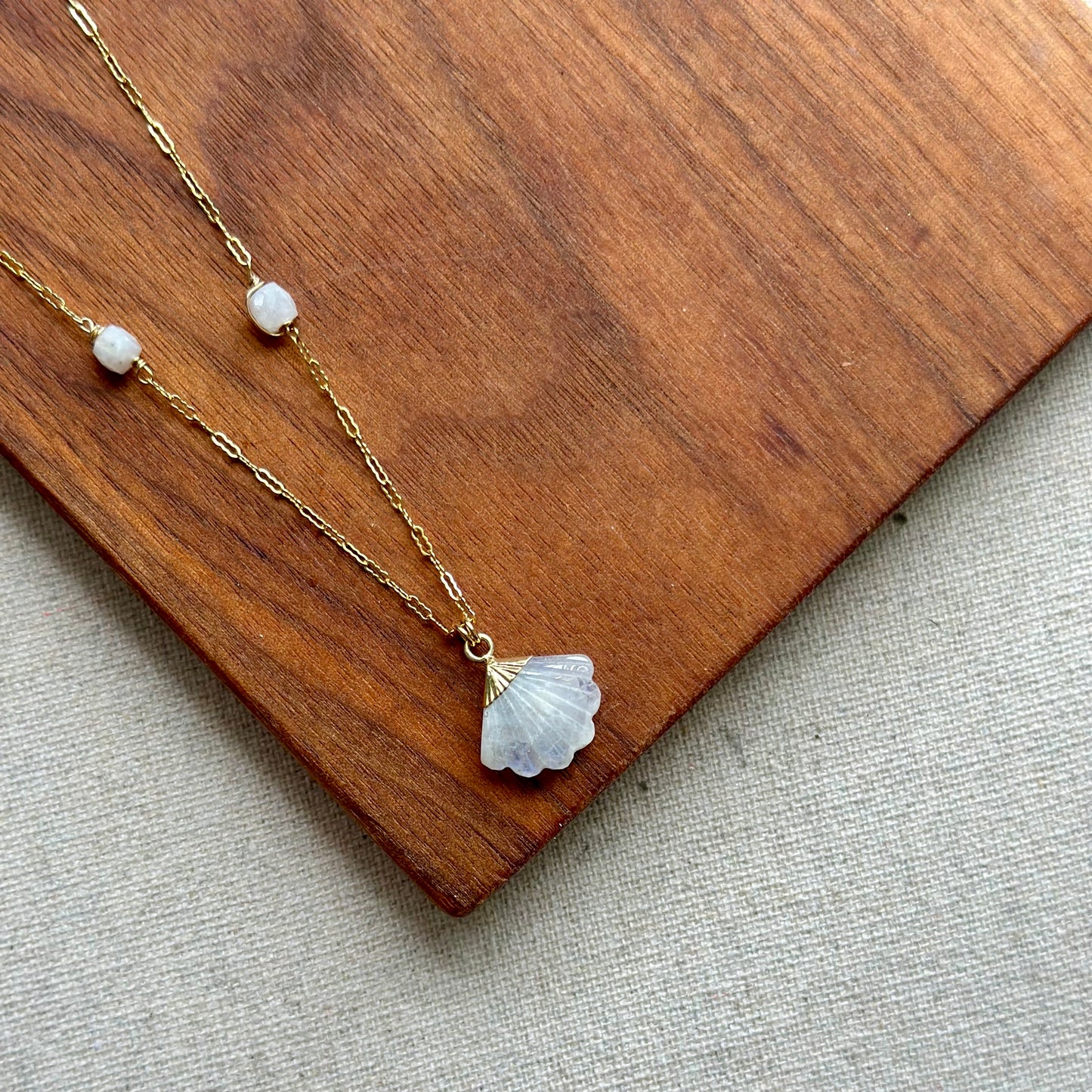 Moonstone Shell 14k Gold-filled Necklace