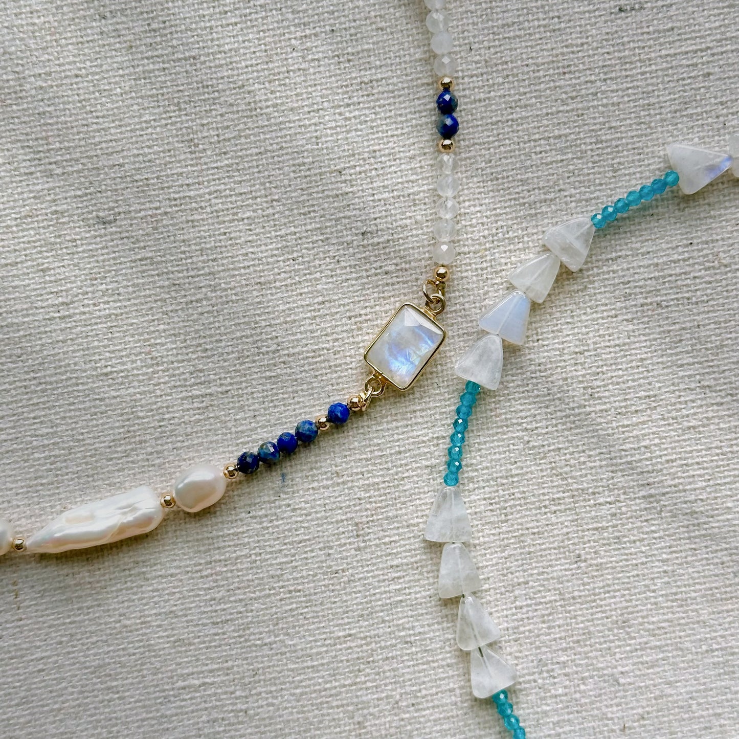 Apatite And Moonstone Beaded Necklace