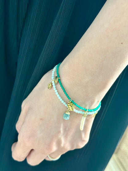 Amazonite Beaded And Apatite Bracelet