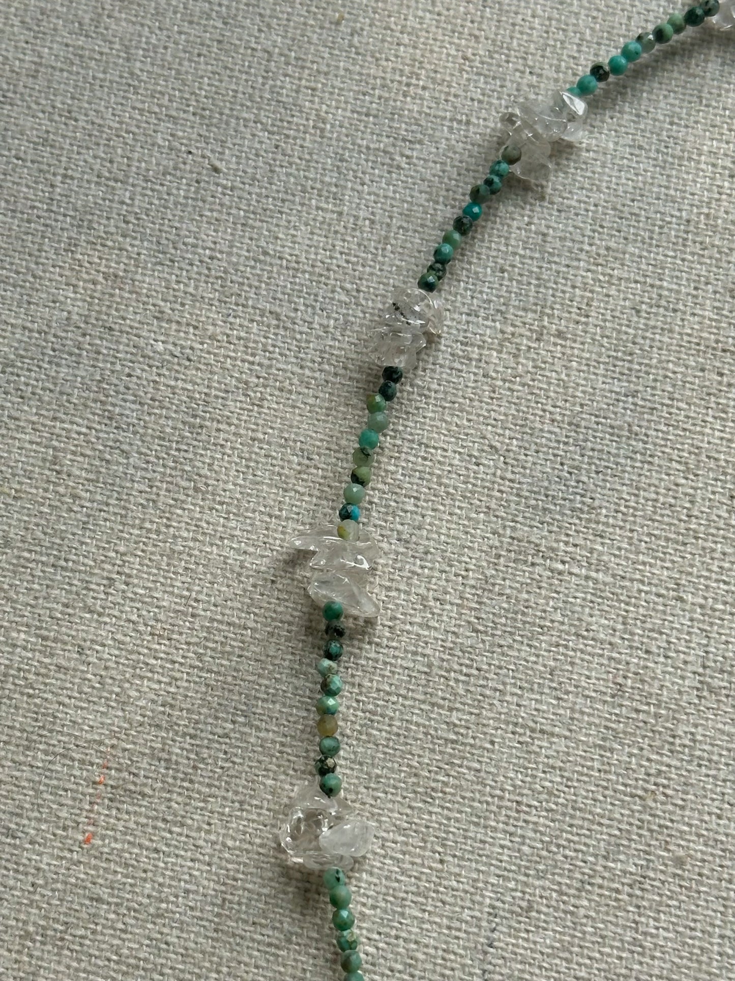 Turquoise And Clear Quartz Beaded Necklace