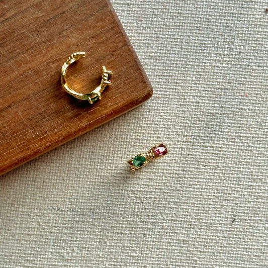 Mixed Tourmaline Gold-plated Ear Cuff