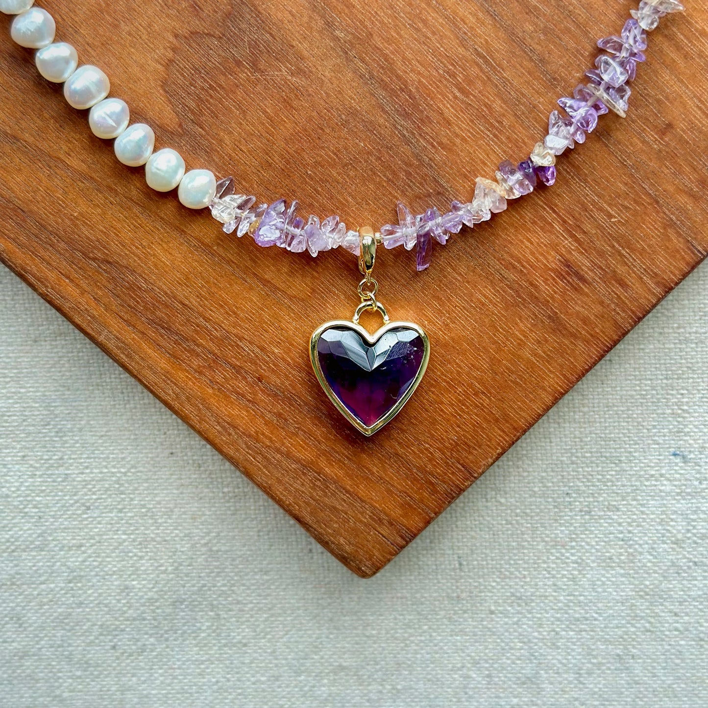 Two-way Amethyst And Ameterine Mixed Freshwater Pearl Beaded Necklace