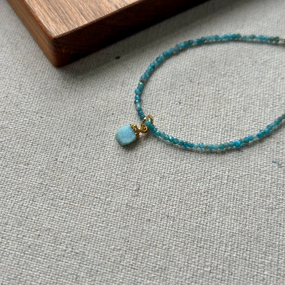 Apatite And Druzy Beaded Bracelet