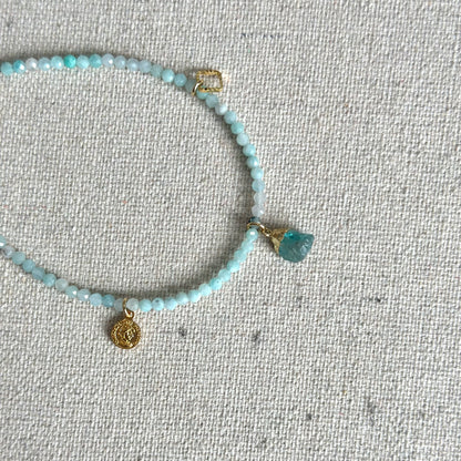 Amazonite Beaded And Apatite Bracelet