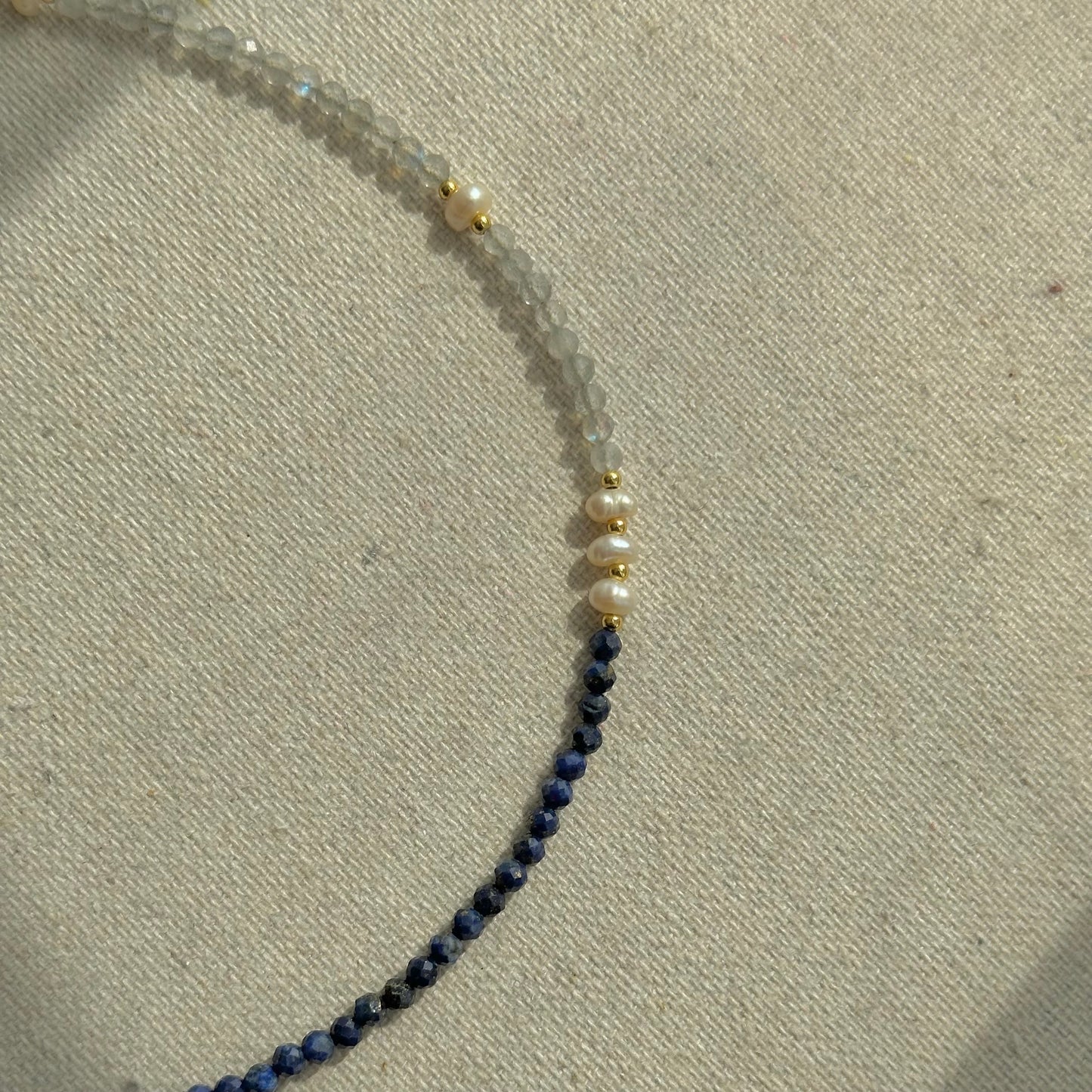 Lapis And Labradorite Beaded Necklace