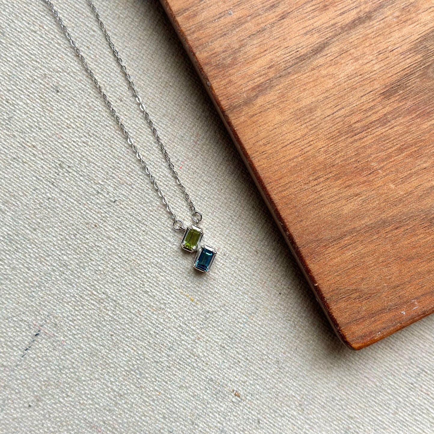 Peridot And Topaz Sterling Silver Necklace