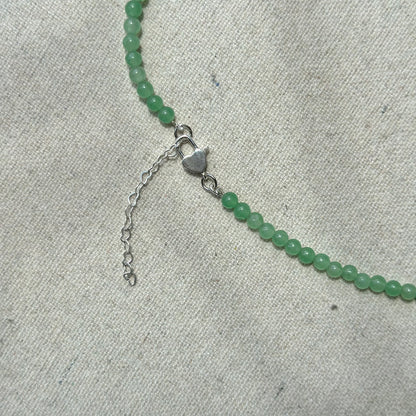 Green Agate And Fluorite Heart Beaded Necklace