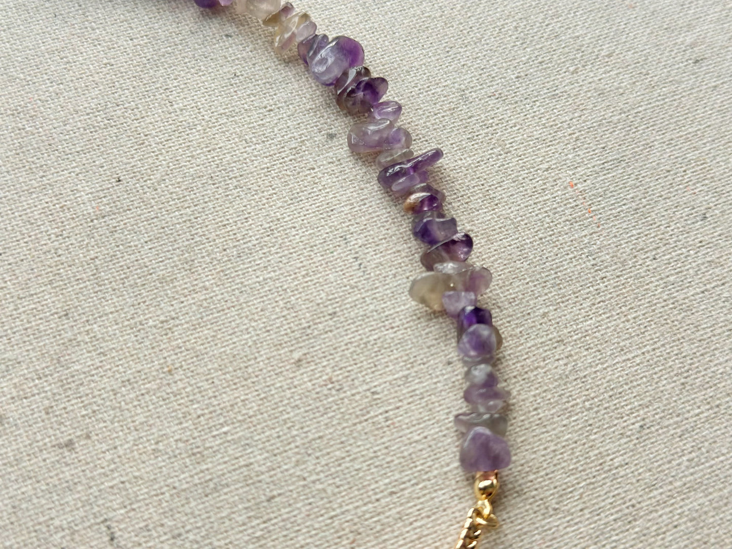 Amethyst Beaded Gold-plated Necklace