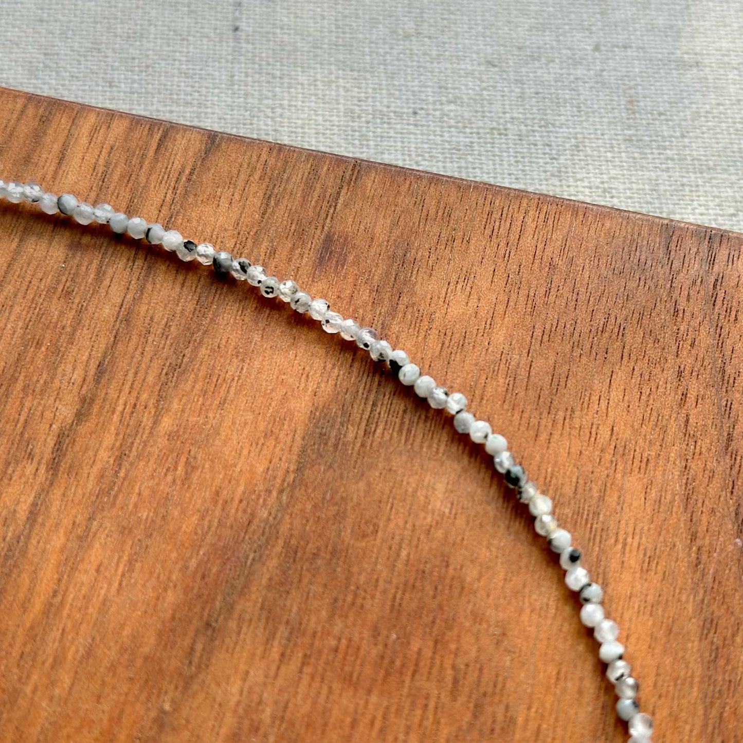 Moonstone Beaded And Herkimer Diamond Necklace