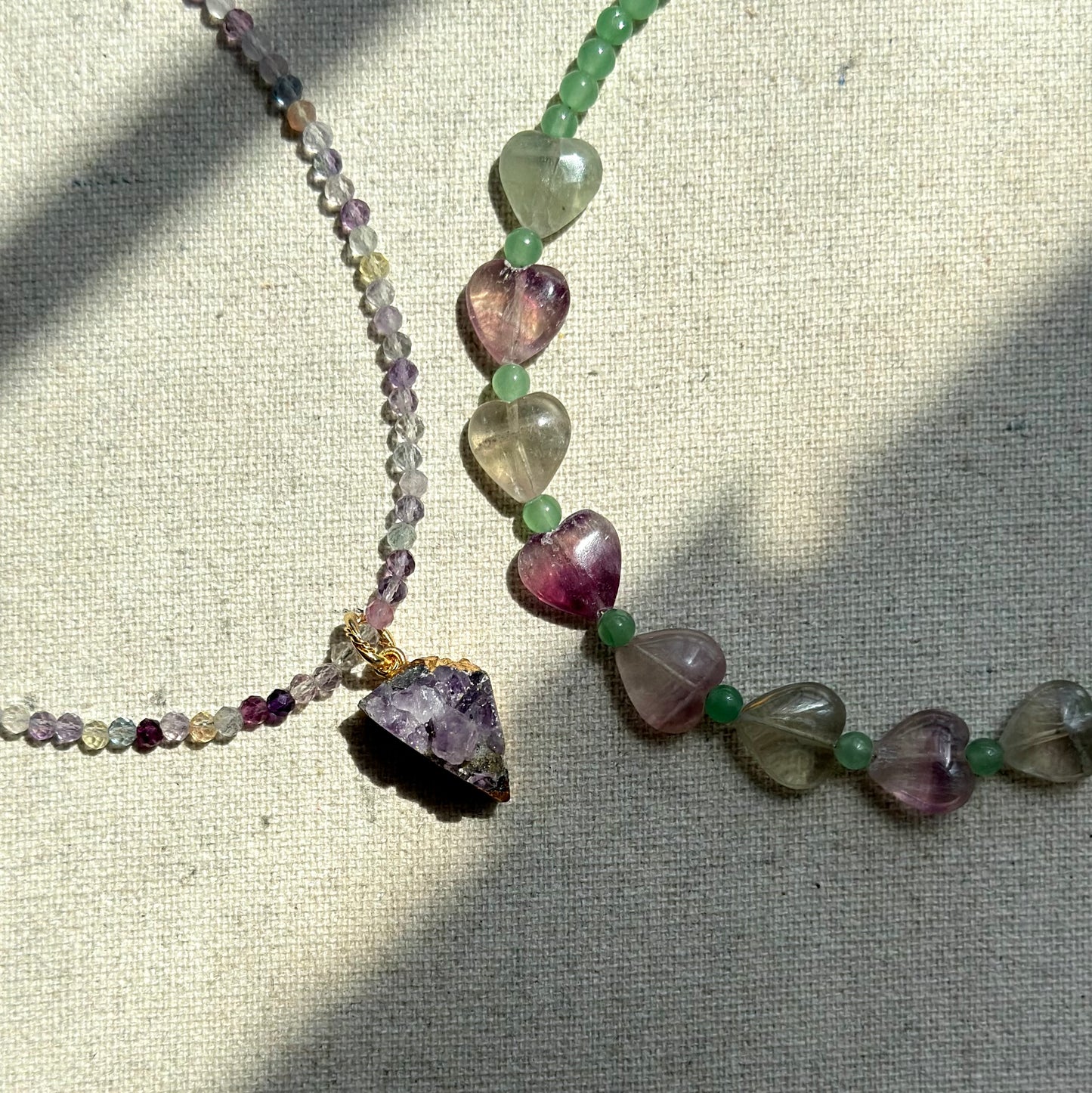 Fluorite Beaded Detachable Amethyst Beaded Necklace