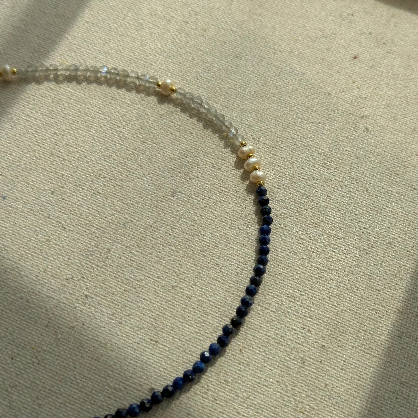 Lapis And Labradorite Beaded Necklace