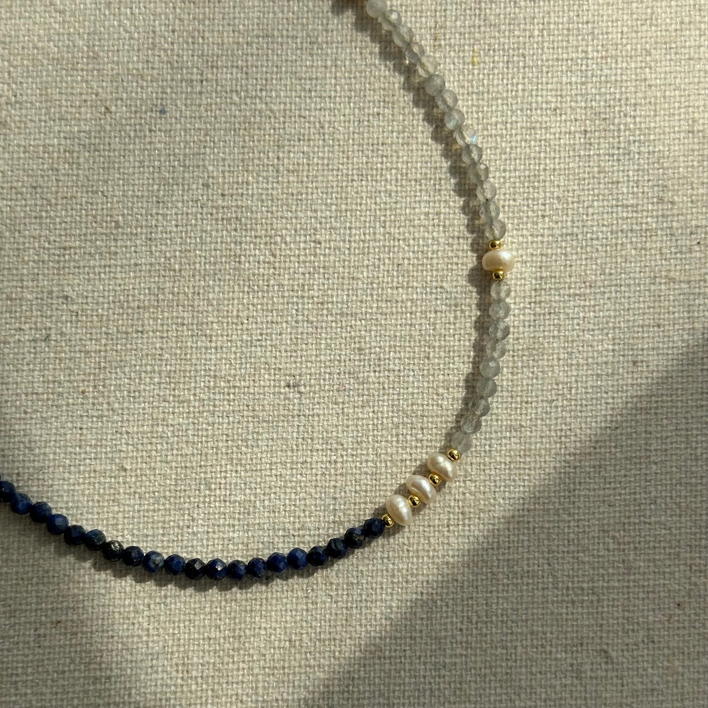 Lapis And Labradorite Beaded Necklace