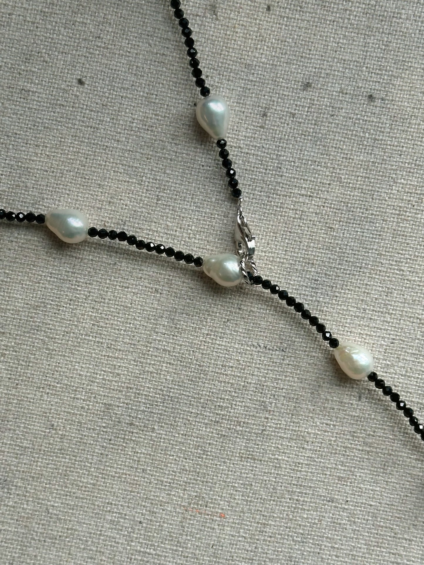 Multi-way Black Spinel And Freshwater Pearl Beaded Long Necklace