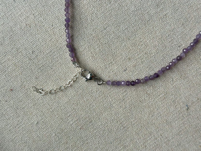 Amethyst And Clear Quartz Beaded Necklace