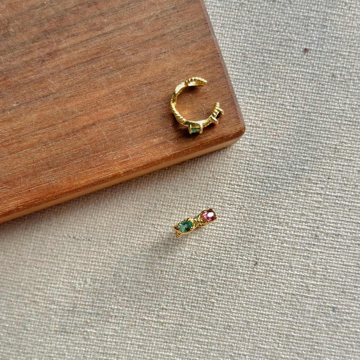 Mixed Tourmaline Gold-plated Ear Cuff