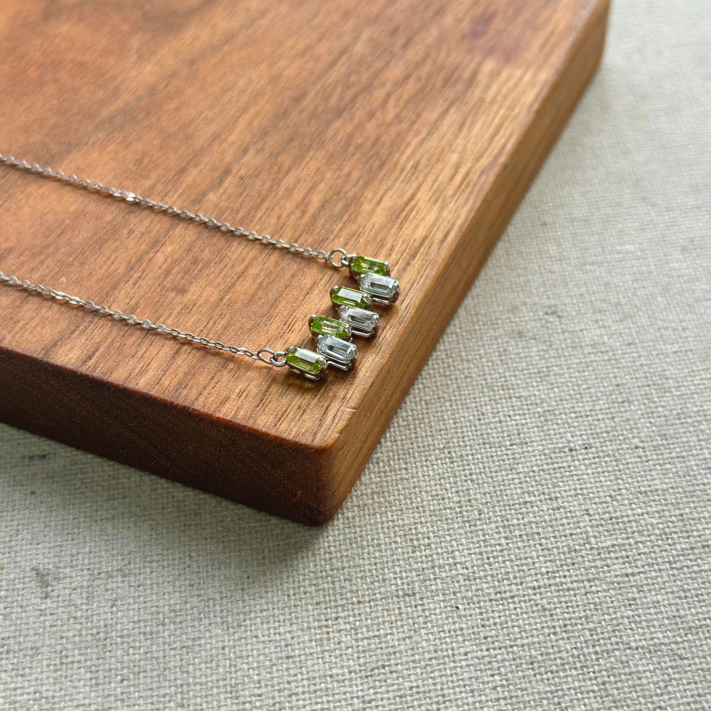 Topaz And Peridot Sterling Silver Necklace