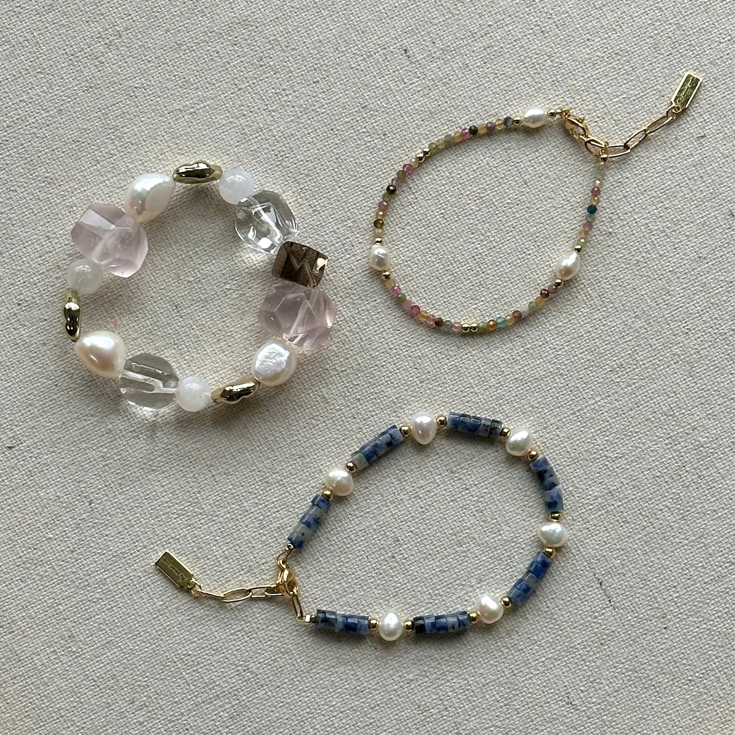 Sodalite And Freshwater Pearl Beaded Bracelet