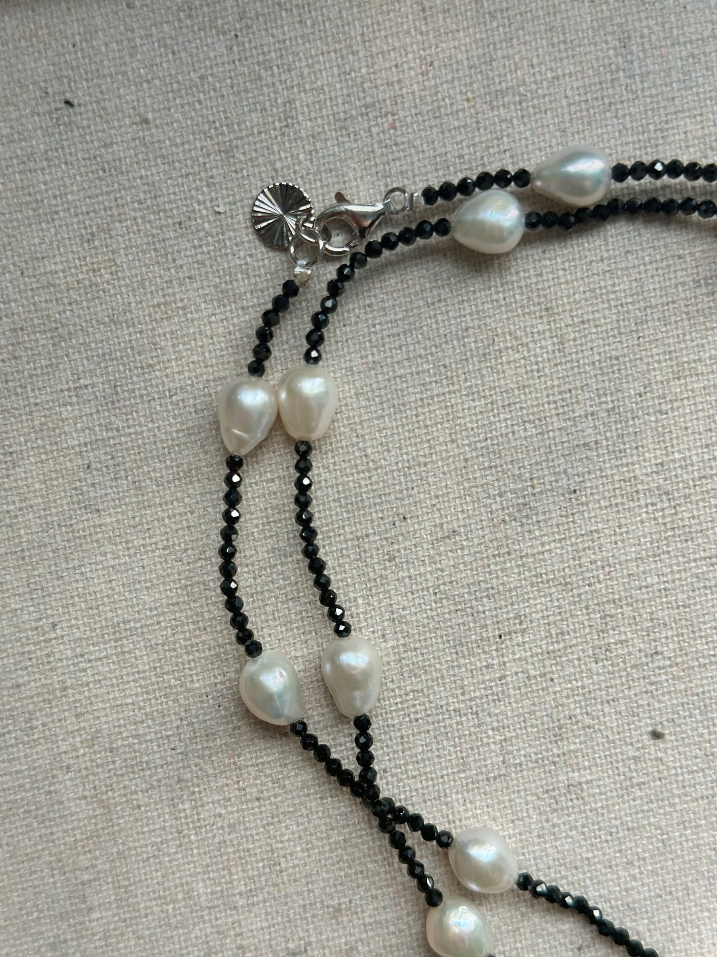 Multi-way Black Spinel And Freshwater Pearl Beaded Long Necklace