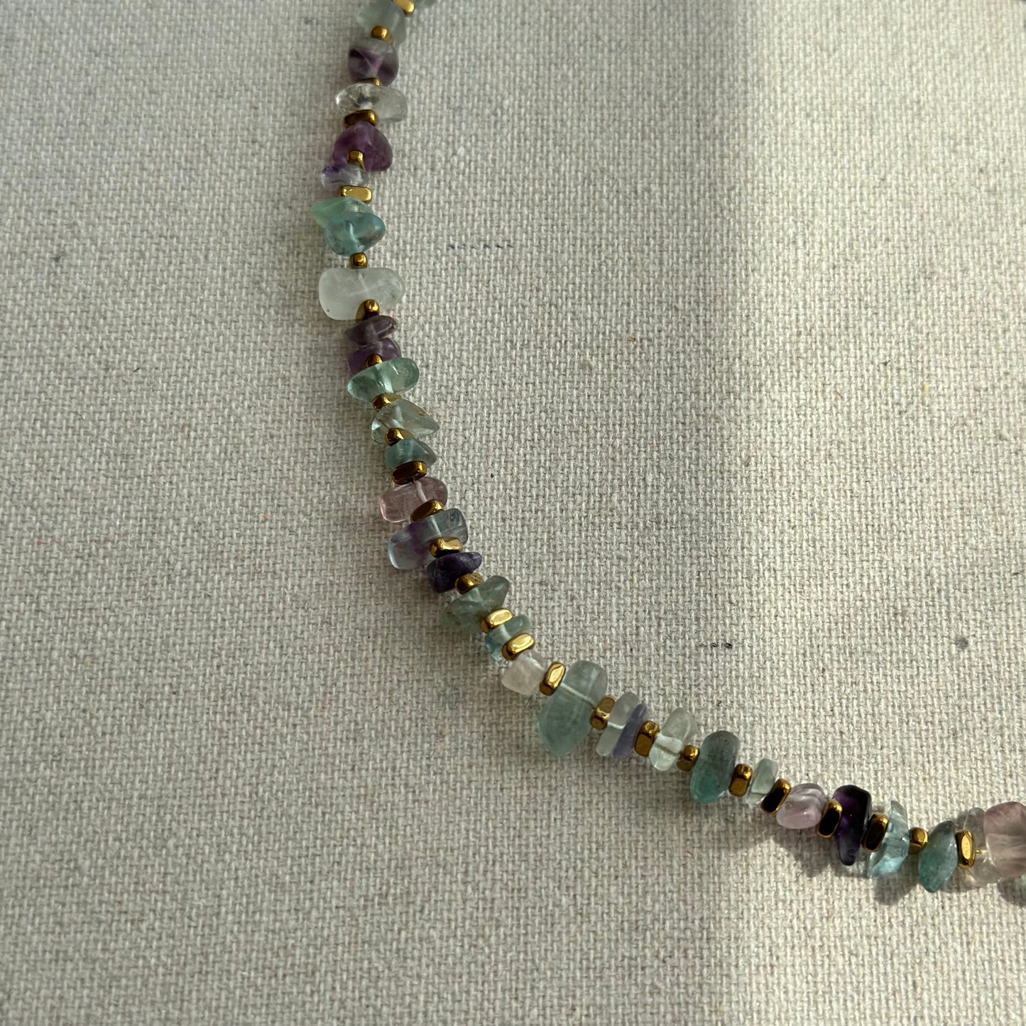 Labradorite Heart Pendant And Fluorite Beaded Two-way Necklace