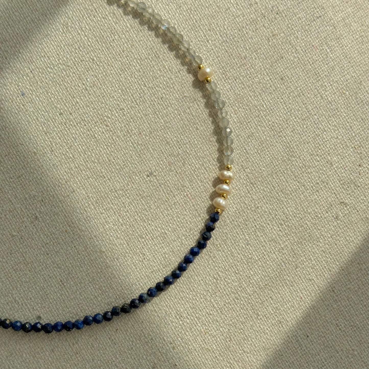 Lapis And Labradorite Beaded Necklace