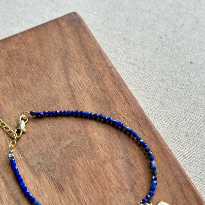 Lapis And Howlite Beaded Bracelet