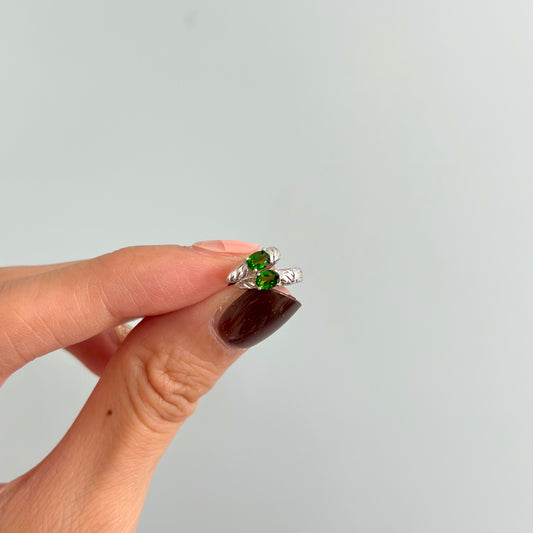 Diopside Sterling Silver Ear Hoop