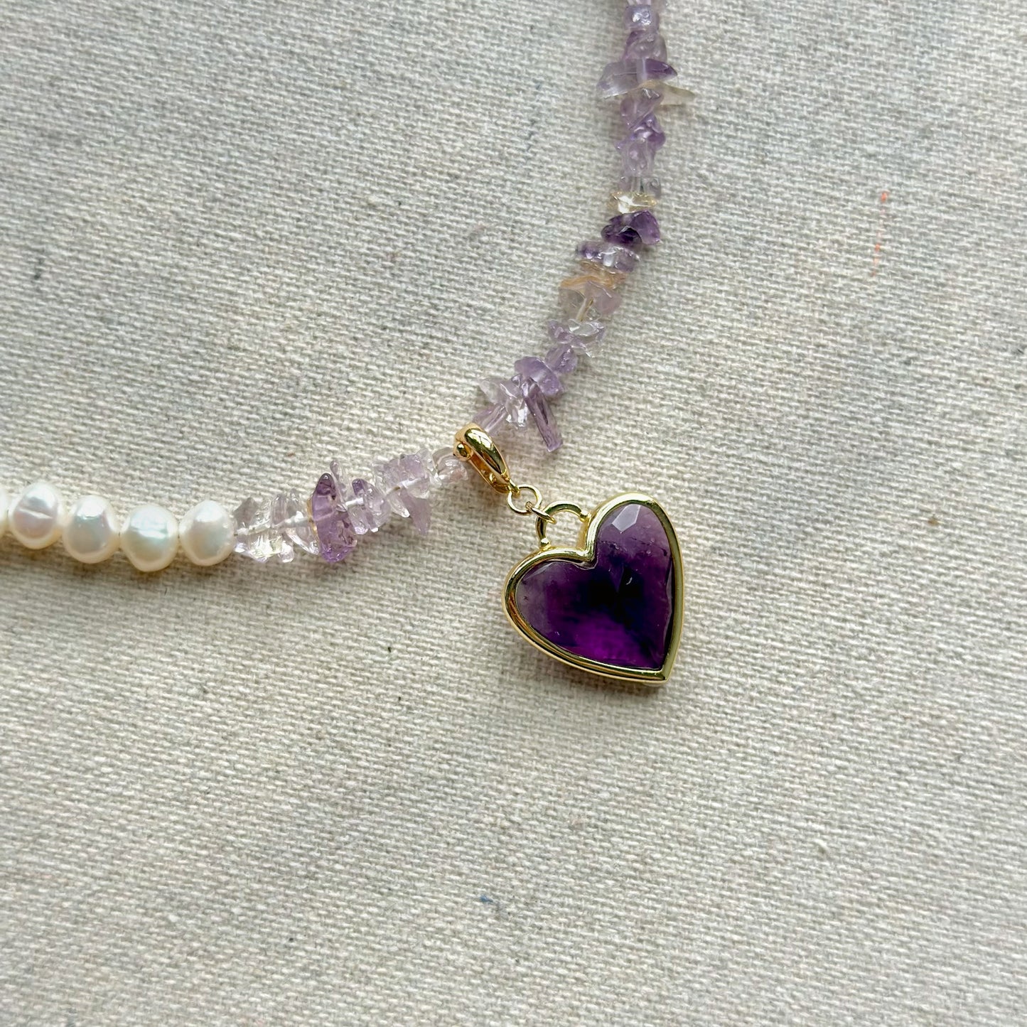 Two-way Amethyst And Ameterine Mixed Freshwater Pearl Beaded Necklace